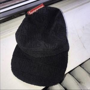Supreme Text Stripe Terry Camp Hat